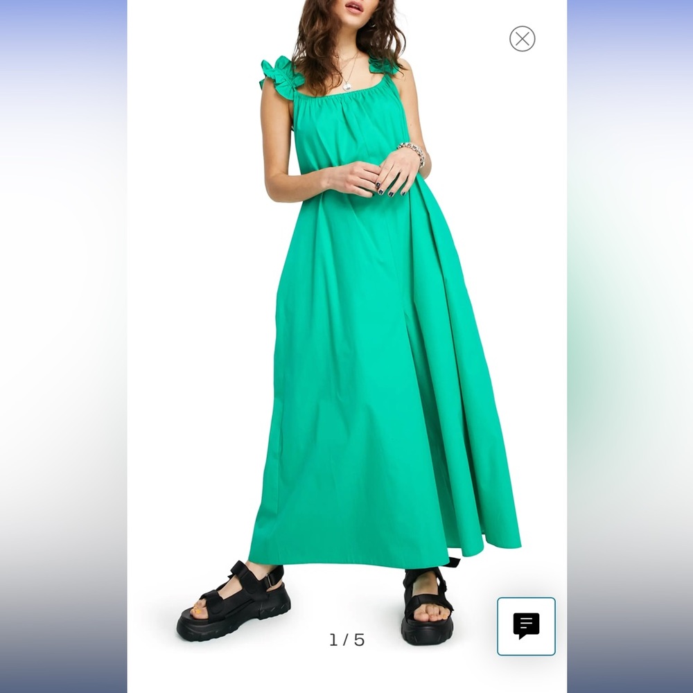 Topshop Frill Sleeve Cotton Palazzo Jumpsuit